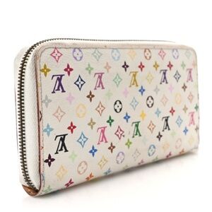 Louis Vuitton Murakami monogram long zippy wallet in white
